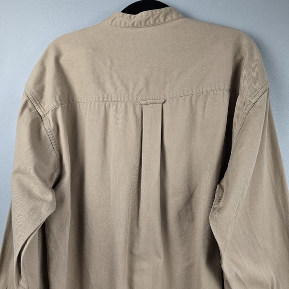 SCANDIA WOODS Vintage Heavy Work Shirt Shacket 100% Cotton Tan Mens Size XLG - Picture 9 of 13